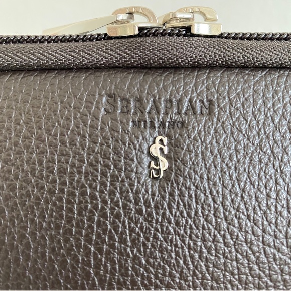 Serapian brown Leather Document laptop Case - Picture 3 of 12